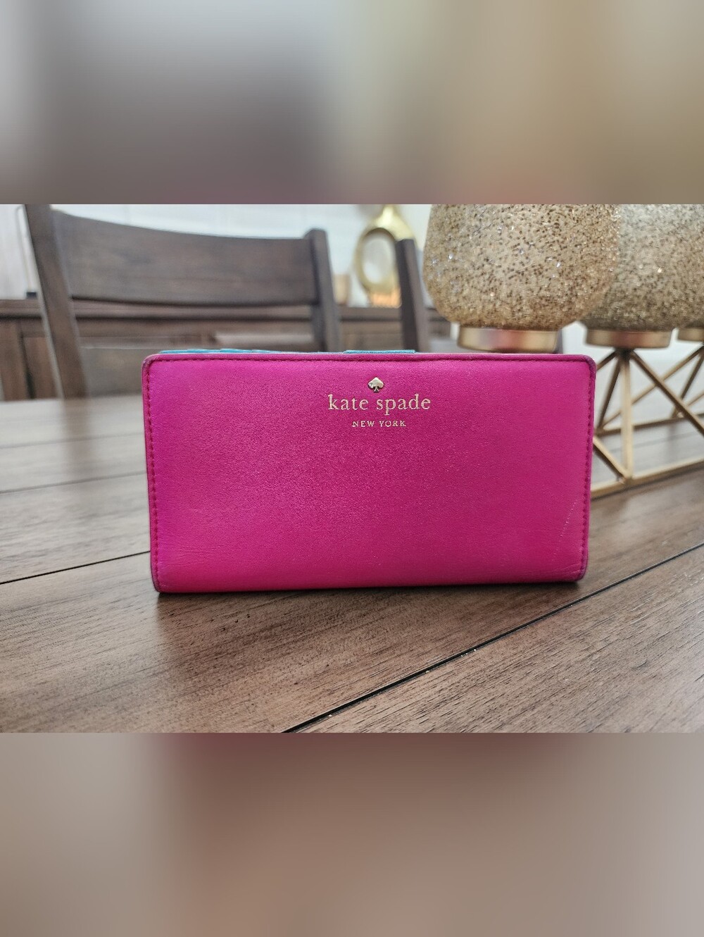 kate spade New York Hot Pink Continental Wallet Smooth Leather